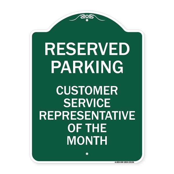 Reserved Parking Customer Service Representative of Month Heavy-Gauge Alum, 18" x 24", GW-1824-23136